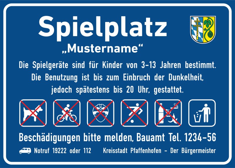 Hinweisschild Kinderspielplatz 700x500mm Individualisierbar Neue DIN hinweisschild-kinderspielplatz-700x500mm-individualisierbar-neue-din